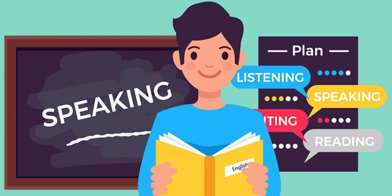 What daily practices help improve spoken English fluency?